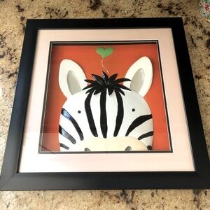 Framed “Peekaboo” Zebra by Yuko Lau